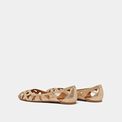 Ballerines Ajourées En Croûte Laminée Platine 8 Ballerines Ajourées En Croûte Laminée Platine – Image 6