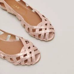 Ballerines Ajourées En Croûte Laminée Cuivre -Xoxo Boutique 01W004025C.1694451154