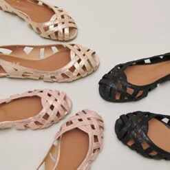 Ballerines Ajourées En Croûte Laminée Cuivre -Xoxo Boutique 01W004025E.1694451155