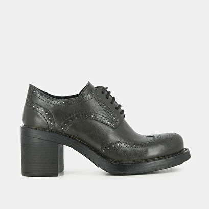 Derbies à Talons En Cuir Kaki 2 Derbies à Talons En Cuir Kaki -Xoxo Boutique 01W004572A.1694451961