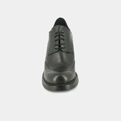 Derbies à Talons En Cuir Kaki 5 Derbies à Talons En Cuir Kaki – Image 3