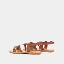 Sandales à Brides Croisées En Cuir Cognac -Xoxo Boutique 01W005729F.1708517088