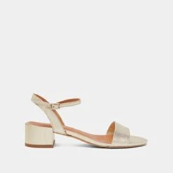 Sandales à Talons Carrés En Reptile Métallisé Or 10 Sandales à Talons Carrés En Reptile Métallisé Or -Xoxo Boutique 01W005873B.1708516756