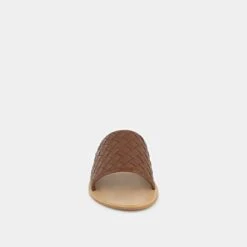 Mules Plates Tressées En Cuir Cognac -Xoxo Boutique 01W005881C.1694453449