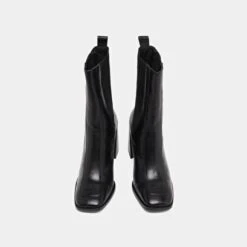 Bottines à Talons Hauts En Cuir Noir 15 Bottines à Talons Hauts En Cuir Noir -Xoxo Boutique 01W006311G.1694453902