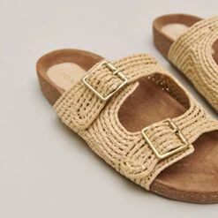 Mules à Boucles En Raphia Beige -Xoxo Boutique 01W006699E.1694454531