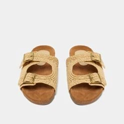 Mules à Boucles En Raphia Beige -Xoxo Boutique 01W006699G.1694454532