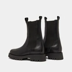Bottines à Plateformes En Cuir Noir -Xoxo Boutique 01W006901F.1709286858