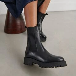 Bottines à Plateformes En Cuir Noir -Xoxo Boutique 01W006901G.1694454993
