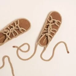 Sandales à Nouer En Corde Beige 12 Sandales à Nouer En Corde Beige -Xoxo Boutique 01W007405E.1694468482