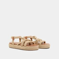 Sandales à Brides Entrecroisées En Corde Beige -Xoxo Boutique 01W007409D.1694468494