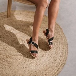 Sandales Asymétriques En Cuir Noir -Xoxo Boutique 01W007412C.1694468503