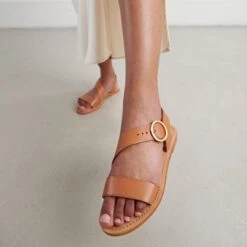 Sandales Asymétriques En Cuir Camel -Xoxo Boutique 01W007413C.1694468506
