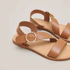 Sandales Asymétriques En Cuir Camel -Xoxo Boutique 01W007413E.1694468507