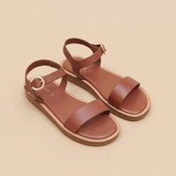 Sandales à Plateforme En Cuir Cognac 12 Sandales à Plateforme En Cuir Cognac -Xoxo Boutique 01W007415C.1708517063