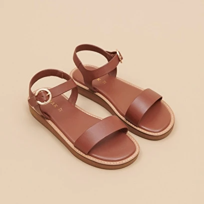 Sandales à Plateforme En Cuir Cognac 5 Sandales à Plateforme En Cuir Cognac – Image 3