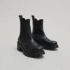 Bottines à Talons Et Semelles Crantées En Cuir Noir -Xoxo Boutique 01W007728A.1698943179