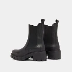 Bottines à Talons Et Semelles Crantées En Cuir Noir -Xoxo Boutique 01W007728F.1698943181