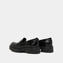 Mocassins à Semelles Crantées En Cuir Noir -Xoxo Boutique 01W007757F.1694469316