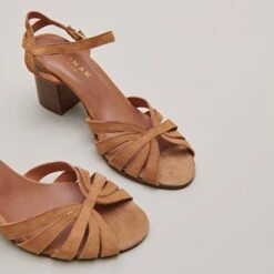 Sandales à Brides Et Bouts Ouverts En Velours Camel -Xoxo Boutique 01W007800E.1694469407