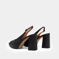 Escarpins à Bouts Ouverts Carrés Et Talons Hauts En Cuir Noir -Xoxo Boutique 01W007933F.1708516781