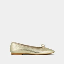 Ballerines En Cuir Métallisé Platine