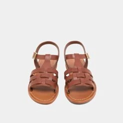 Sandales Plates Tressées En Cuir Cognac 15 Sandales Plates Tressées En Cuir Cognac -Xoxo Boutique 01W007991G.1694469844