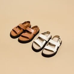 Sandales à Brides Croisées En Cuir Glacé écru -Xoxo Boutique 01W008049G.1694469984