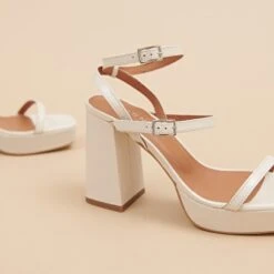 Sandales à Brides Et Plateformes En Cuir Vieilli écru -Xoxo Boutique 01W008077E.1708516793