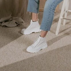 Baskets à Lacets Et Semelles épaisses En Textile Blanc -Xoxo Boutique 01W008079C.1694470076