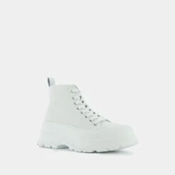 Baskets à Lacets Et Semelles épaisses En Textile Blanc -Xoxo Boutique 01W008079D.1694470077