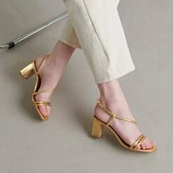 Sandales à Talons Et Brides En Cuir Métallisé Or -Xoxo Boutique 01W008081C.1708516760