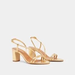 Sandales à Talons Et Brides En Cuir Métallisé Or -Xoxo Boutique 01W008081D.1708516760