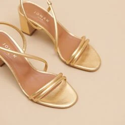 Sandales à Talons Et Brides En Cuir Métallisé Or -Xoxo Boutique 01W008081E.1708516761