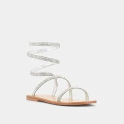 Sandales à Brides Torsadées En Cuir Métallisé Argent -Xoxo Boutique 01W008104D.1694470122