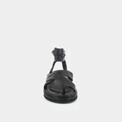 Sandales à Larges Brides Entrecroisées En Cuir Noir 7 Sandales à Larges Brides Entrecroisées En Cuir Noir -Xoxo Boutique 01W008105C.1694470125