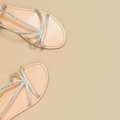 Sandales à Brides En Cuir Et Strass Argent -Xoxo Boutique 01W008138E.1694470155