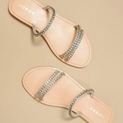 Mules à Brides En Cuir Et Strass Argent -Xoxo Boutique 01W008140E.1694470159