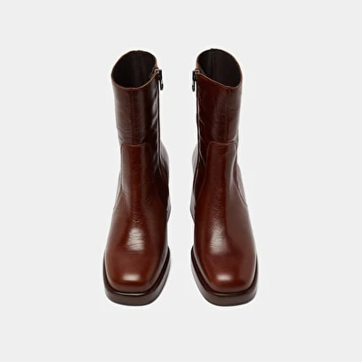 Boots à Plateformes En Cuir Vieilli Marron 9 Boots à Plateformes En Cuir Vieilli Marron – Image 7