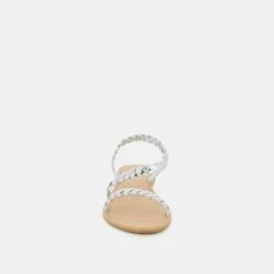 Sandales à Brides Tressées En Cuir Métallisé Or -Xoxo Boutique 01W008182F.1694470272