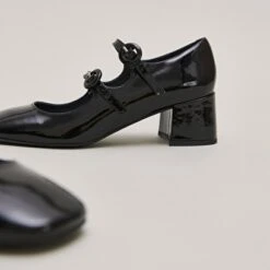 Babies à Doubles Brides Et Bouts Arrondis En Vernis Noir -Xoxo Boutique 01W008186E.1694470283