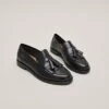 Mocassins à Talons Plats Et Pompons En Cuir Noir -Xoxo Boutique 01W008189A.1694470293