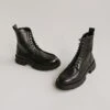 Boots à Lacets Et Semelles épaisses En Cuir Noir -Xoxo Boutique 01W008246A.1694470543