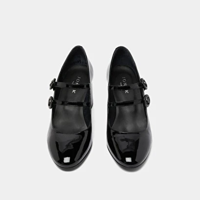 Babies à Talons En Vernis Noir 9 Babies à Talons En Vernis Noir – Image 7