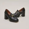 Mocassins à Talons Et Mors En Cuir Glacé Noir -Xoxo Boutique 01W008298A.1694470630