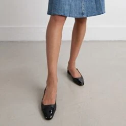 Ballerines Ouvertes En Vernis Et Cuir Noir -Xoxo Boutique 01W008302C.1694470648