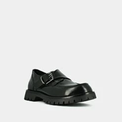 Derbies à Talons Plats, Boucles Et Coutu... En Cuir Glacé Noir -Xoxo Boutique 01W008322D.1694470729