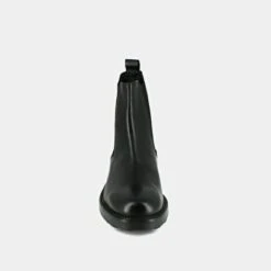 Boots à Talons Plats Et Bouts Ronds En Cuir Noir 7 Boots à Talons Plats Et Bouts Ronds En Cuir Noir -Xoxo Boutique 01W008324C.1694470735