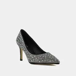 Escarpins En Strass Noir Et Argent -Xoxo Boutique 01W008330D.1694470757