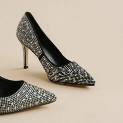 Escarpins En Strass Noir Et Argent -Xoxo Boutique 01W008330E.1694470757